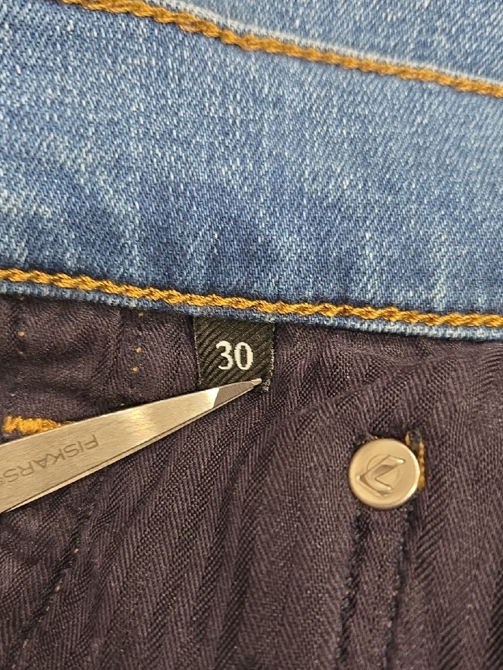 7 For All Mankind Tailorless Dojo Jeans Size 30 Sapphire Blue Wash - Picture 8 of 9